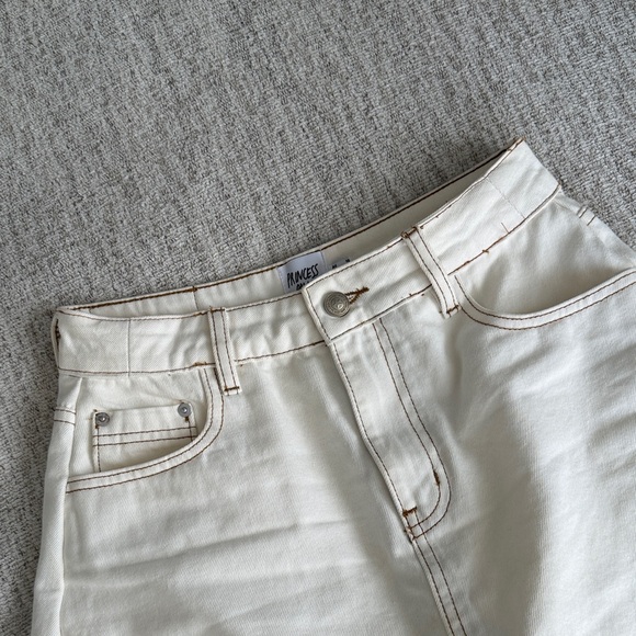 Princess Polly Cream Denim Mini Skort - Picture 9 of 11